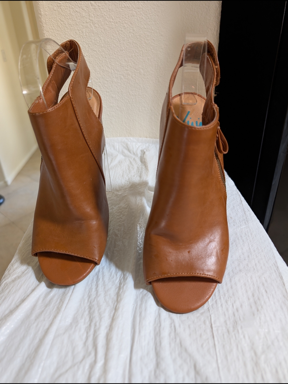Yuu Tan Open-Toe Slingback Ankle Booties